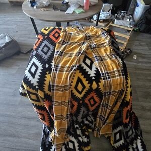 Yellow Plaid  Bell Bottom Pants
